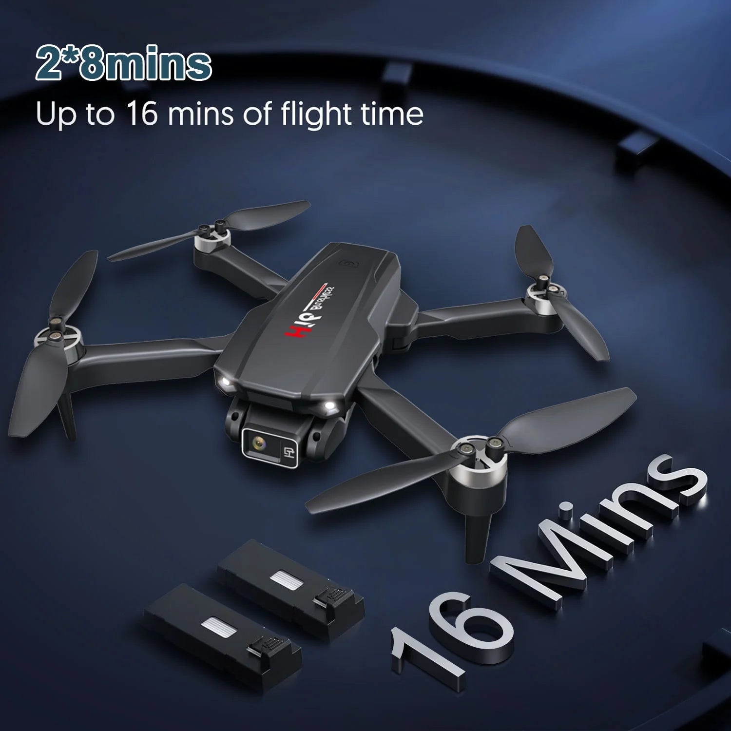 H16 Drone with Camera for Adults 4K, Foldable Drone for Beginners with Brushless Motor, Optical Flow Positioning, with 2 Batteries and Carrying Case